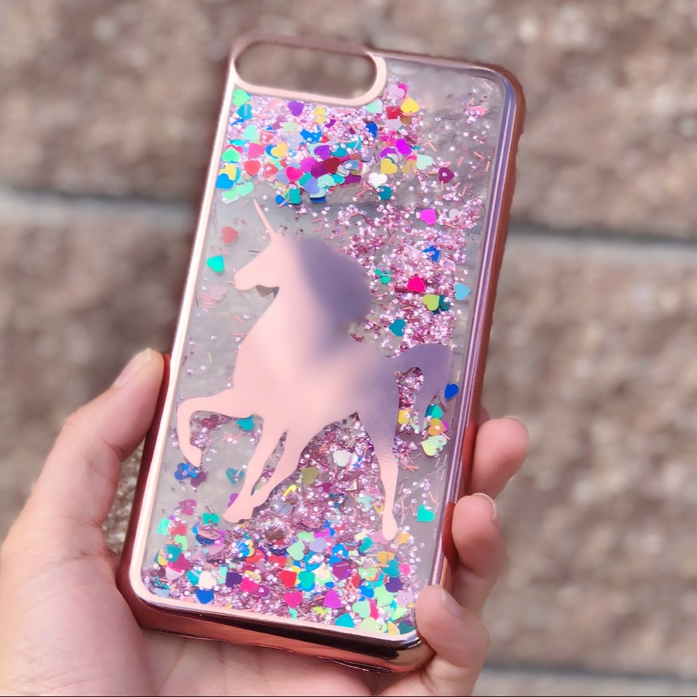🦄Unicorn Glitter Hearts iPhone 7,7+,8,8+,X